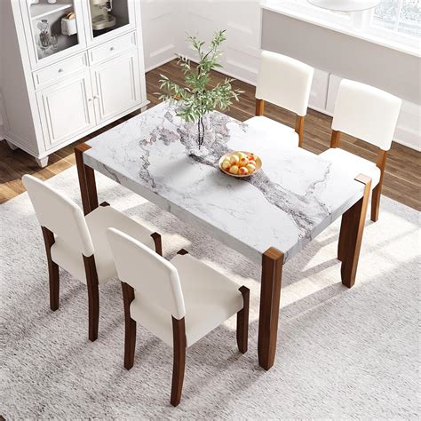 Elegant Marble Look Kitchen Table for Timeless Home Style