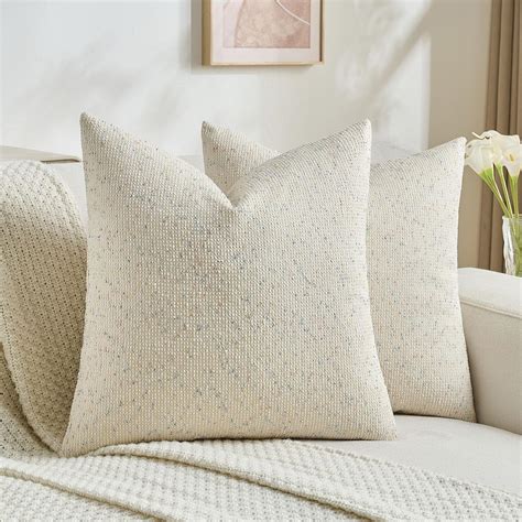Amazon.com: FUTEI Cream Decorative Throw Pillow Covers 26x26 Inch Set ...