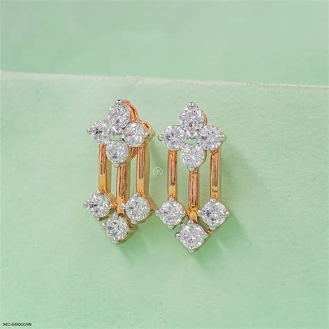 Floral Drop Earrings 18K Yellow Gold – Maiora Diamonds