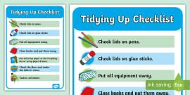 Class Tidy-Up Chart | Routine Checklist for Early Years