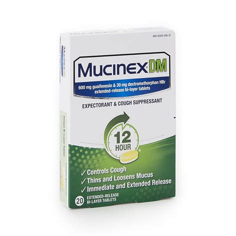 Mucinex DM Maximum Strength Expectorant & Cough Suppressant Extended Release Tablets - 20 ct