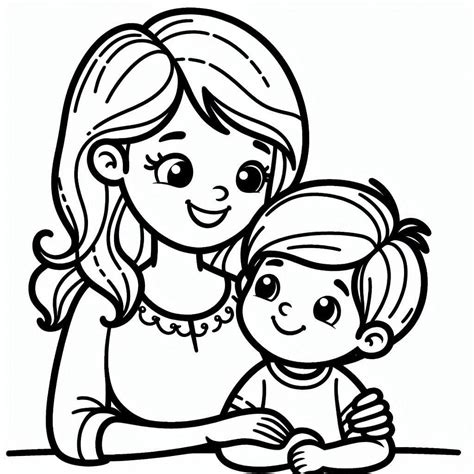 Mother and Son coloring pages - ColoringLib