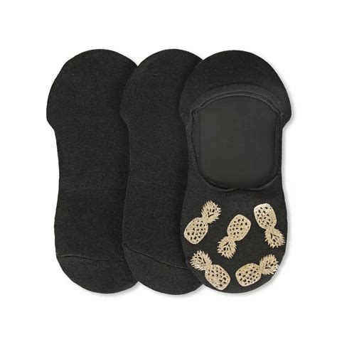Golden Pineapples No-Show Sock Liners 3 Pack