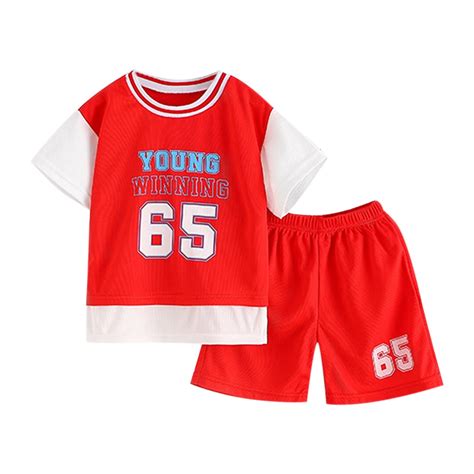 Baby Boys Athletic Clothing Two-Piece Sets Short Sleeve Top and Elastic ...