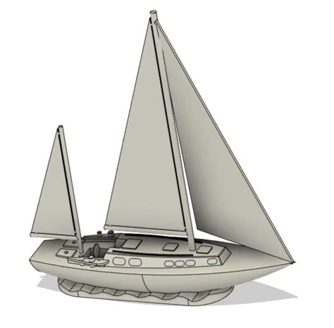 3D Printable STL Files of a Sailing Boat, Yacht Conrad 45. DIY Gift. - Etsy