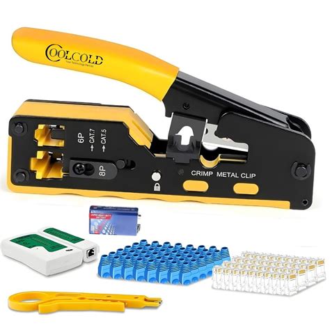 COOLCOLD RJ45 Crimping Tool Kit – All-in-One Passthrough Ethernet ...