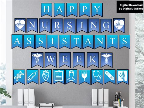 Happy Nursing Assistants Week | Printable Wall Banner | Nurses Week Gift | Nurse Appreciation ...