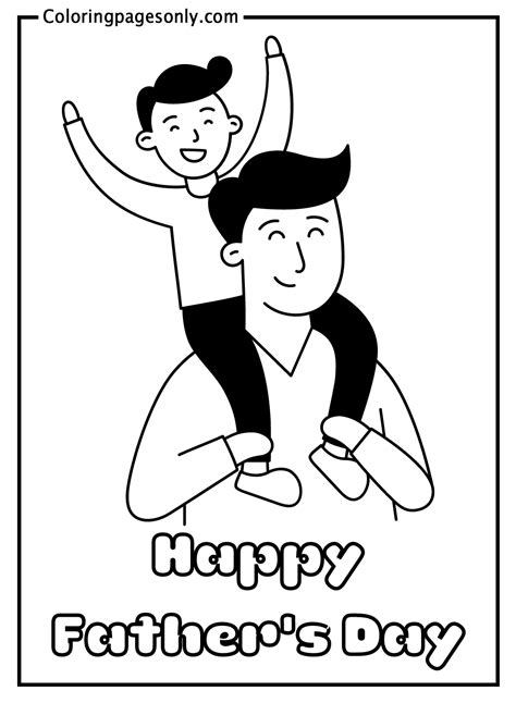Father Son Hug Coloring Page