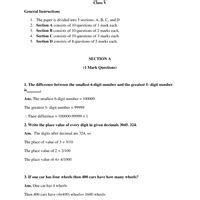 Mathematics Sample Paper - 1 - Sample Papers for Class 5 PDF Download