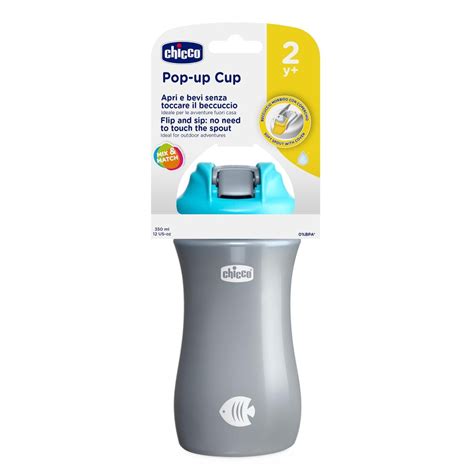 Chicco Kids Pop Up Cup Blue 2Y+ - Silicone, 350 Ml light blue – SMILE BABY