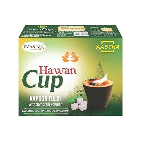 Patanjali Aastha Hawan Cup with Kapoor & Tulsi,Natural Herbal Havan ...