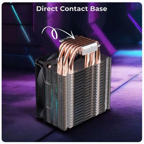 ZEBRONICS Zeb-FC630A Tower Cooler 120mm RGB Fan 6 Copper Heat Pipes ...