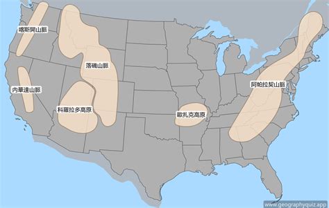 Maps of USA - Mountain Ranges | 🌎 Geographyquiz.app