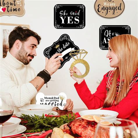 10 piezas Juego de accesorios de cartón para fotos de compromiso ...