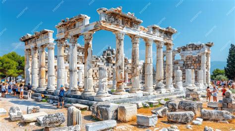 Premium Photo | Temple of Artemis Corfu Ruins of an ancient sanctuary ...