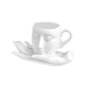 Buy ARTISOUL® 260Ml Tea Cup and Saucer Set 3D Human Face Mug for Water ...
