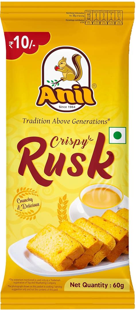 Anil Foods Milk Rusk | 60 Gm | (Pack of 10) : Amazon.in: Grocery ...