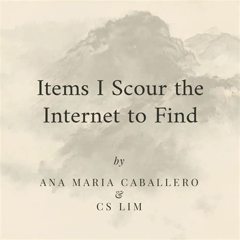 Items I Scour the Internet to Find - Ana Maria Caballero