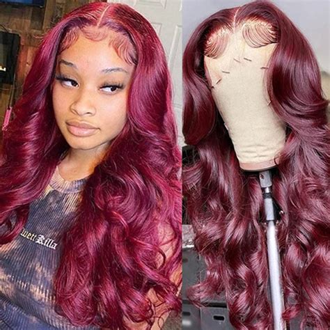 Burgundy #99J Red Wig – Fleeky Hair