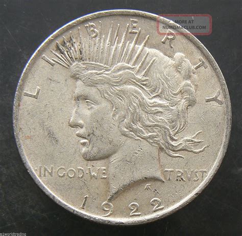 1922 Peace Liberty Silver One Dollar Coin