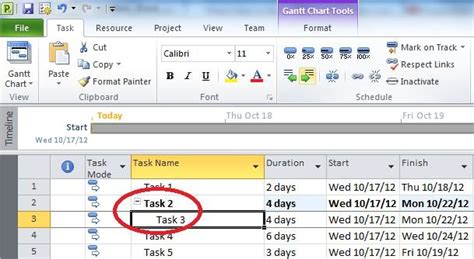 Image result for Microsoft Project Subtask