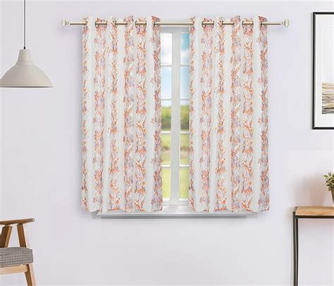 Buy Amazon Brand - Solimo Polyester Floral Print Window Curtain (White ...