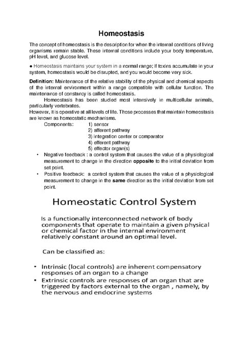Homeostasis: Mechanisms and Regulation of Body Function (Biology 101 ...