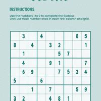Playsheet: Advanced Level 9*9 Grid Sudoku-3 - Master Sudoku: From ...