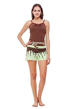 Bwitch Womens Brown & Green Nightwear : Amazon.in: Clothing & Accessories