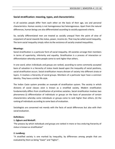 Social stratification: meaning, types, and characteristics | Lecture ...