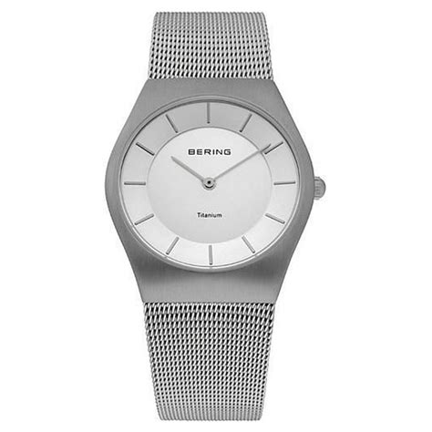 Bering Unisex Uhr Armbanduhr Titan Slim Classic - 11935-000 Meshband