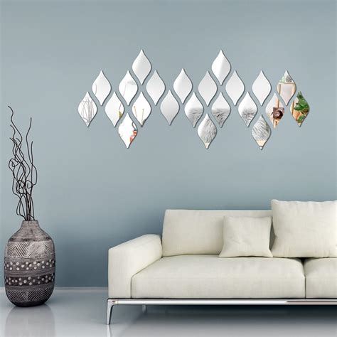 Amazon.com: Weysat 30 Pcs Mirror Wall Stickers Decor Acrylic 3D Tear Drop Decorative Mirrors ...