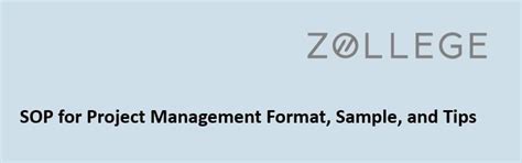 SOP for Project Management Format, Sample, and Tips