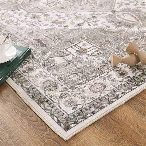 jinchan Area Rug 8x10 Accent Rug Indoor Vintage Floor Mat Soft Printed ...