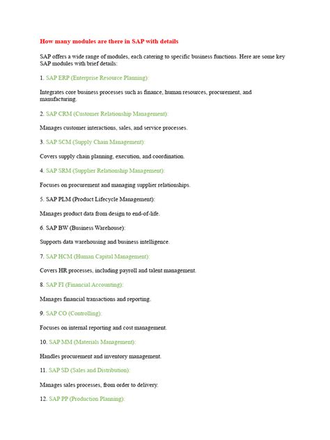 Image result for SAP Modules Overview
