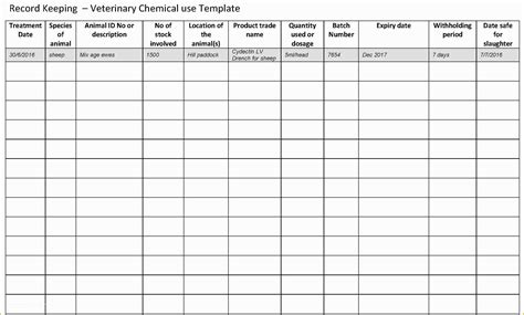 Free Record Keeping Templates Of Keeping A Record Of Every Cattle that Has Every Been at ...
