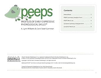 Buy Profiles of Early Expressive Phonological Skills (PEEPS™) Forms ...
