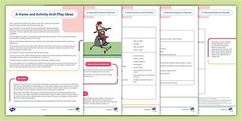 A-Frame and Activity Arch Play Ideas