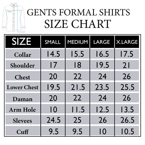 Men S Shirt Sizes Chart