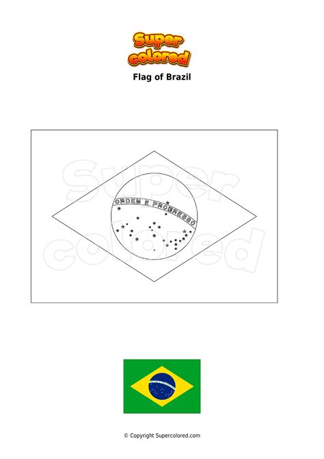 Coloring page Flag of Brazil