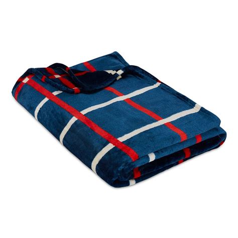 Blue Stripe Printed Reversible Flannel AC / All season Blanket - Doubl ...