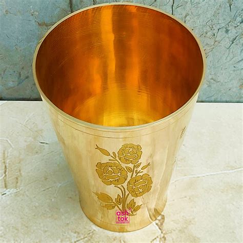 Pure Brass Handmade Water Glass,Lassi Glass & Serveware(Dia 4 Inches ...