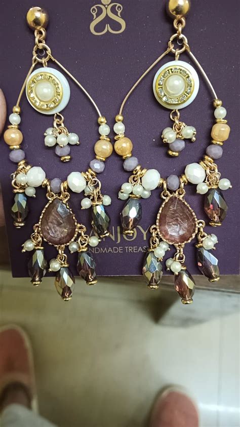 SANJOYA by EVERSTYLISH Embroidered Earrings for Women | Statement ...