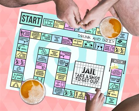 Drunk and Dizzy Drinking Board Game for Adults, Group Party Game ...
