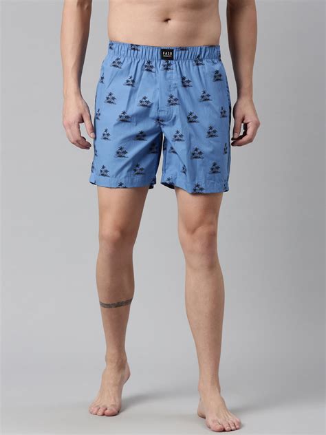 Faso Men's Cotton Printed Woven Boxer Shorts– FASO