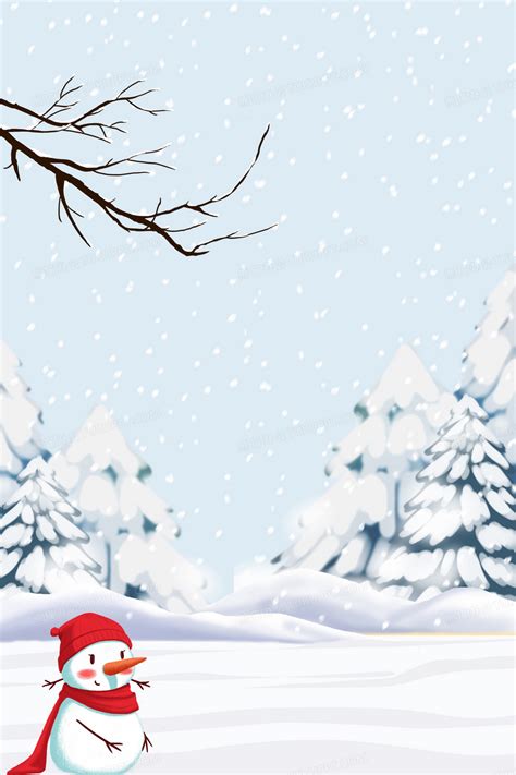 冬季雪人下雪海报背景图片素材免费下载_熊猫办公