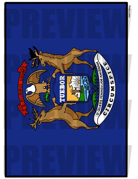 Michigan State Flag Craft | Michigan State Symbols | Made By Teachers