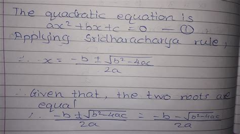 if the roots of the quadratic equation ax2+ bx + c=0, (a is not equal ...