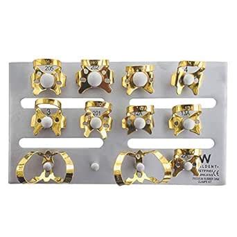 Waldent Rubber Dam Clamps Kit Titanium Gold | SET OF 11 | Winged Design ...