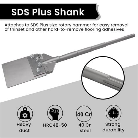 Anfrere 6 Inch SDS Plus Floor Scraper with Spare Bolts and Locknuts ...